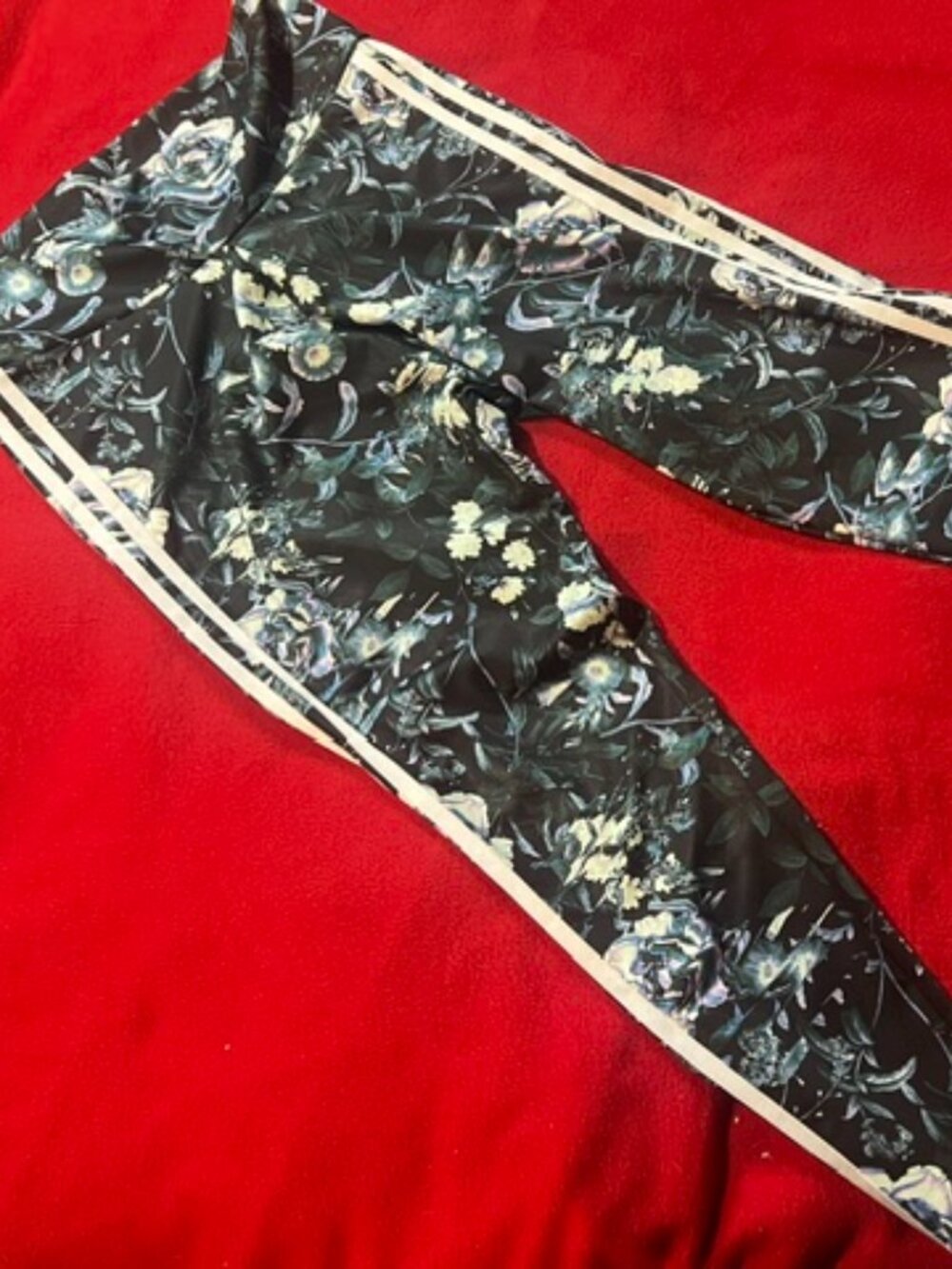 Adidas Originals Floral Leggings XL New With Tags Women Trefoil Black Multicolor
